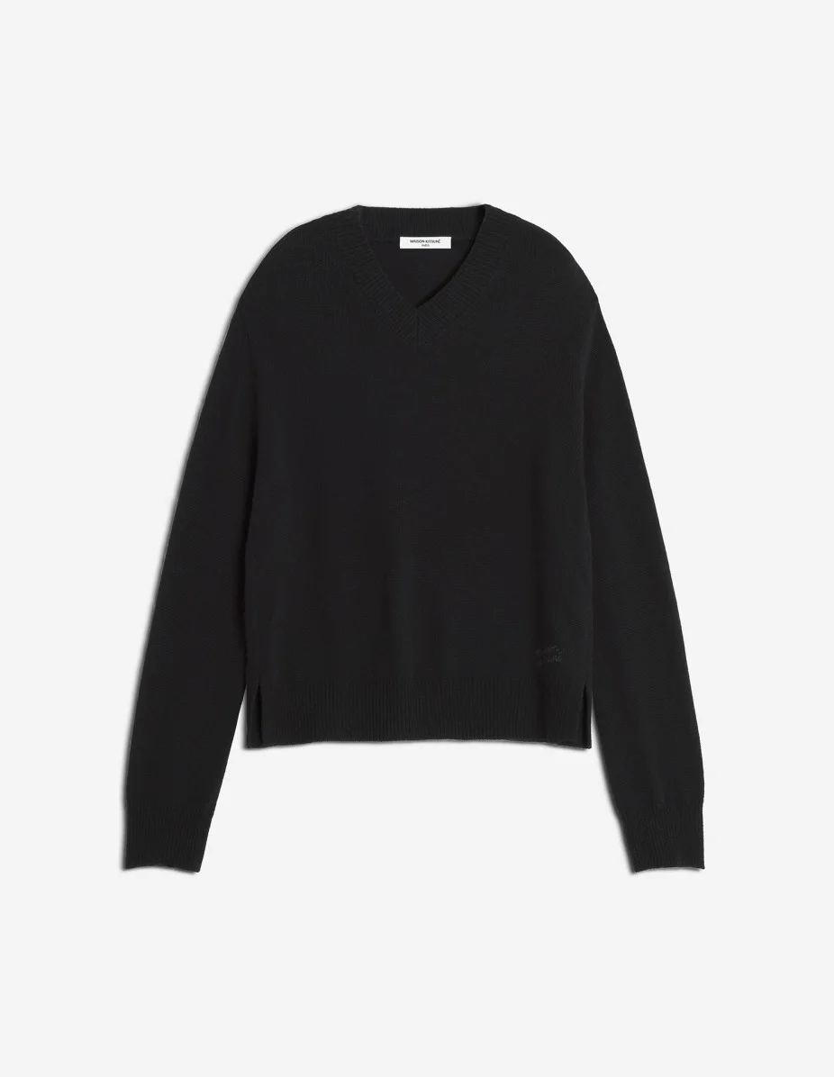 MERINO WOOL COMFORT V-NECK JUMPER - 1