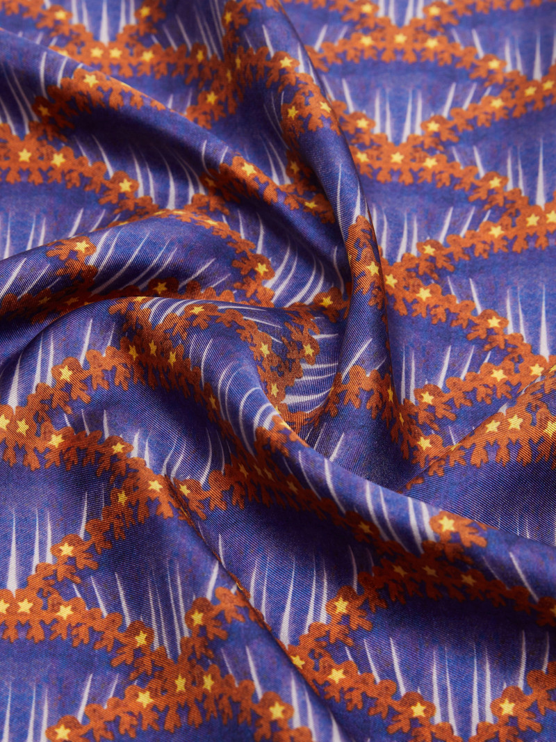 ONESTONEW Printed silk twill foulard - LILAC 3