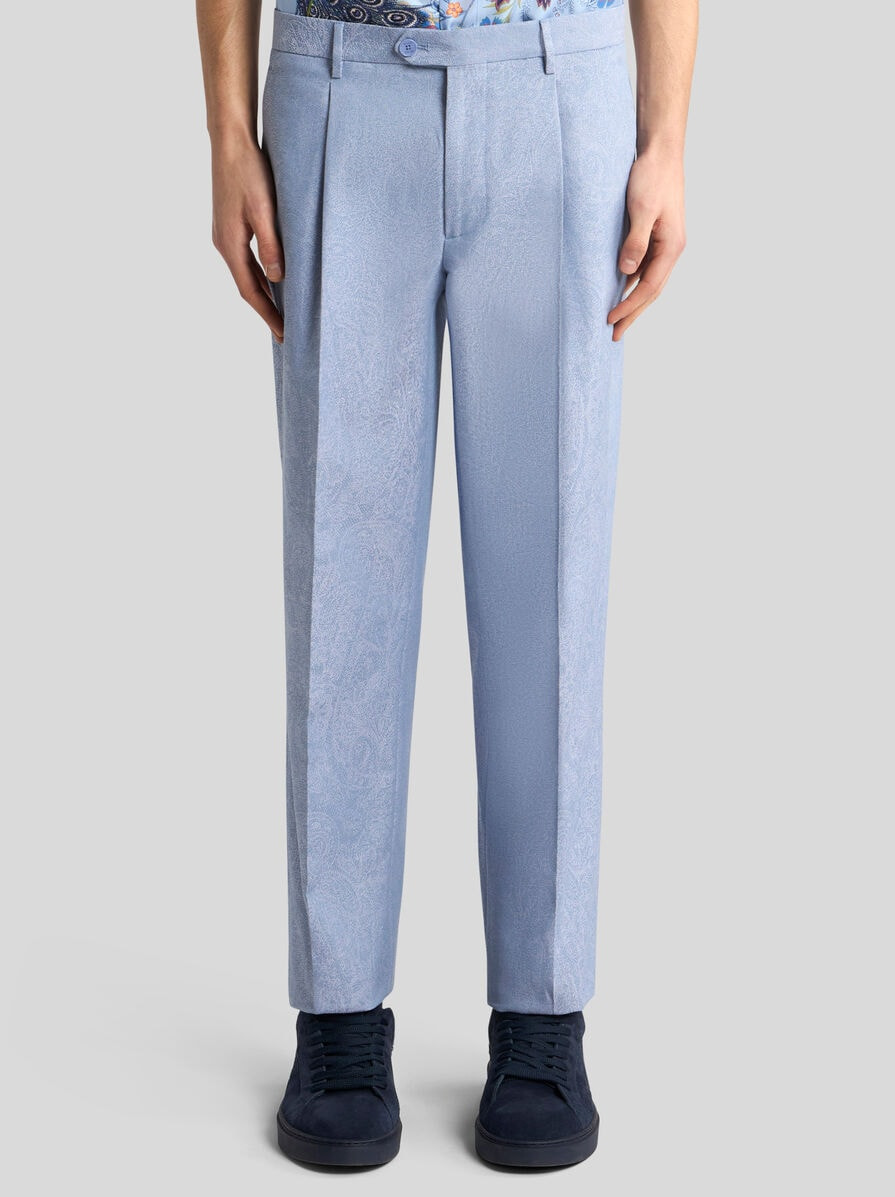 PAISLEY COTTON JACQUARD TROUSERS - 2