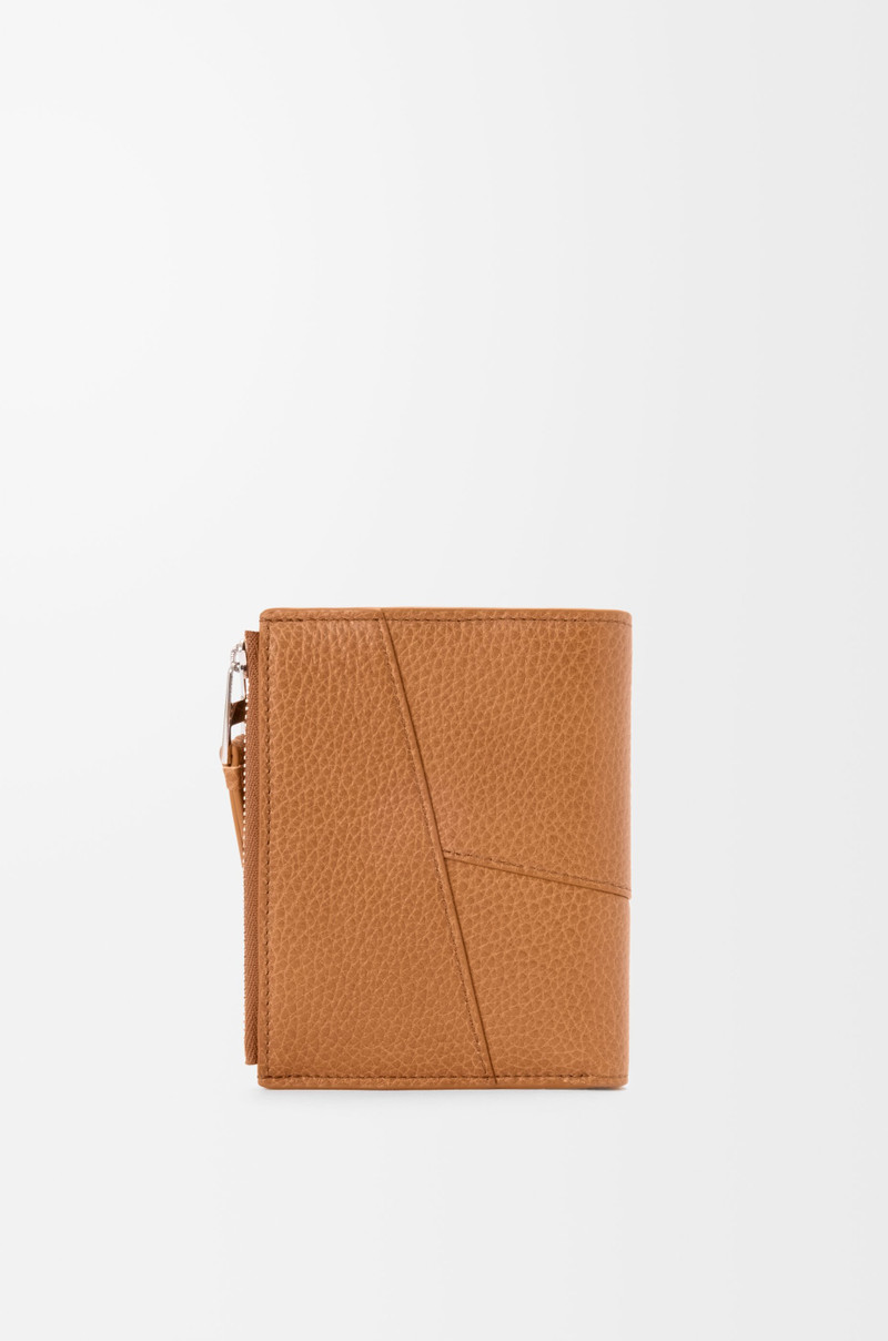 Puzzle slim compact wallet in supple grained calfskin 4