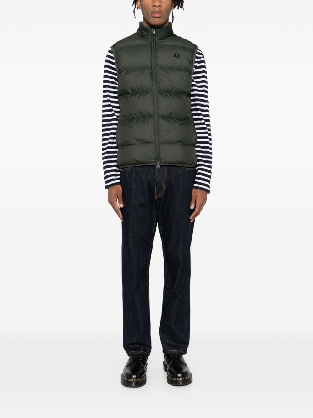 logo-embroidered padded jacket - 2