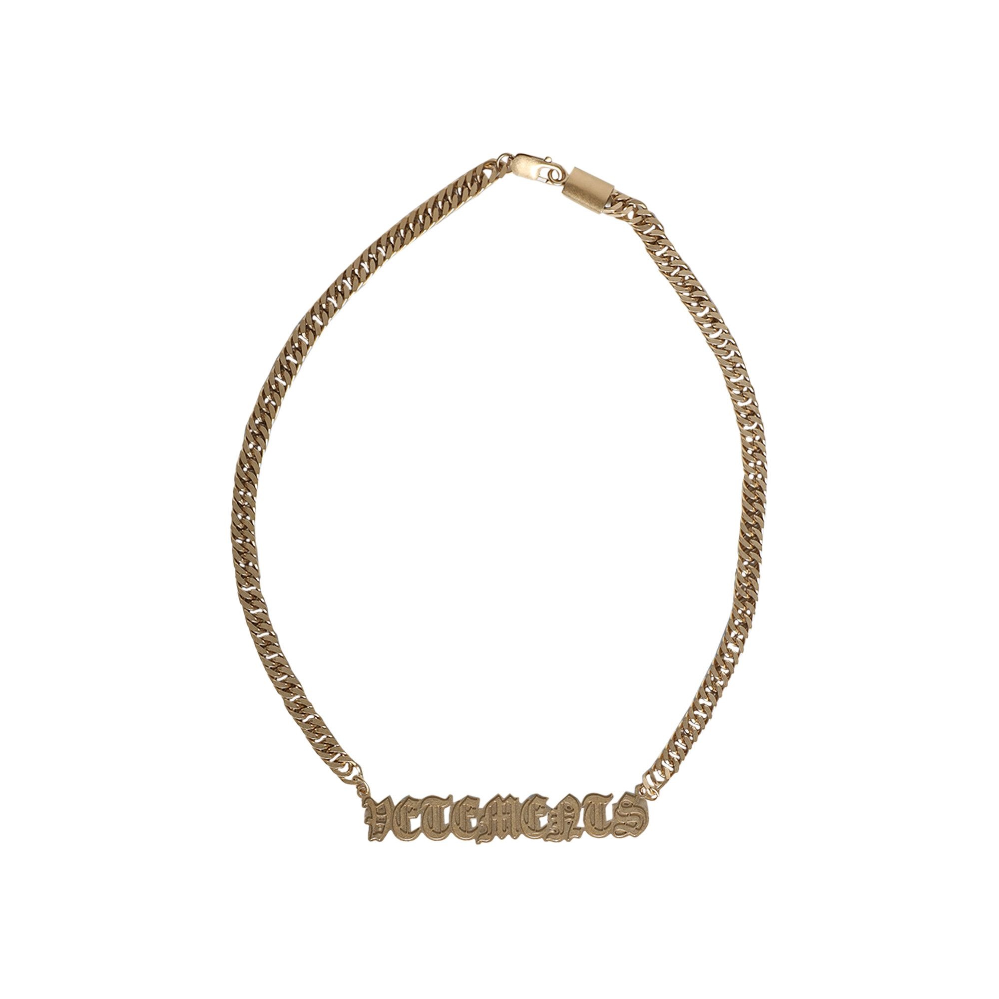 Vetements Gothic Logo Necklace 'Gold' - 1