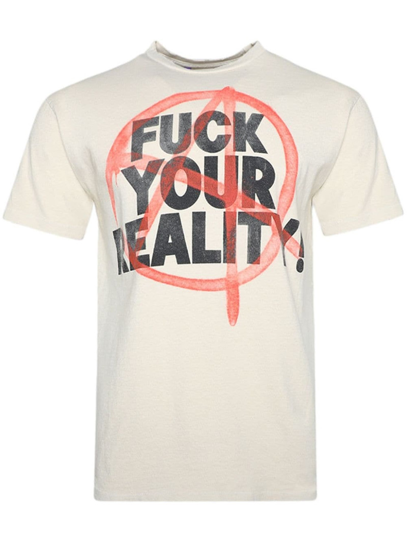 text-print cotton T-shirt - 1