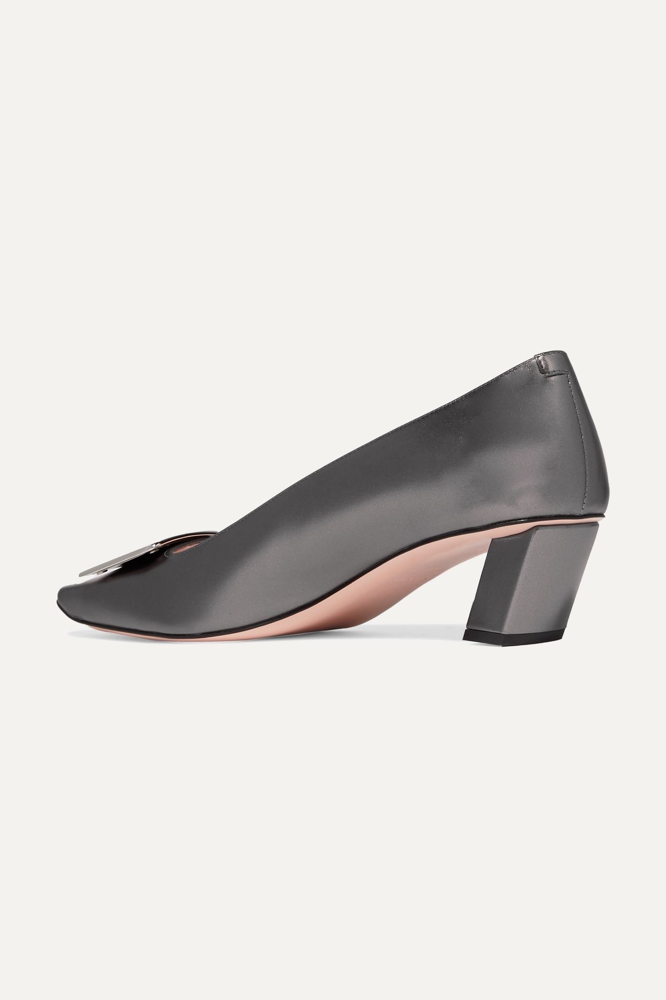 Belle Vivier Decollete metallic leather pumps - 4