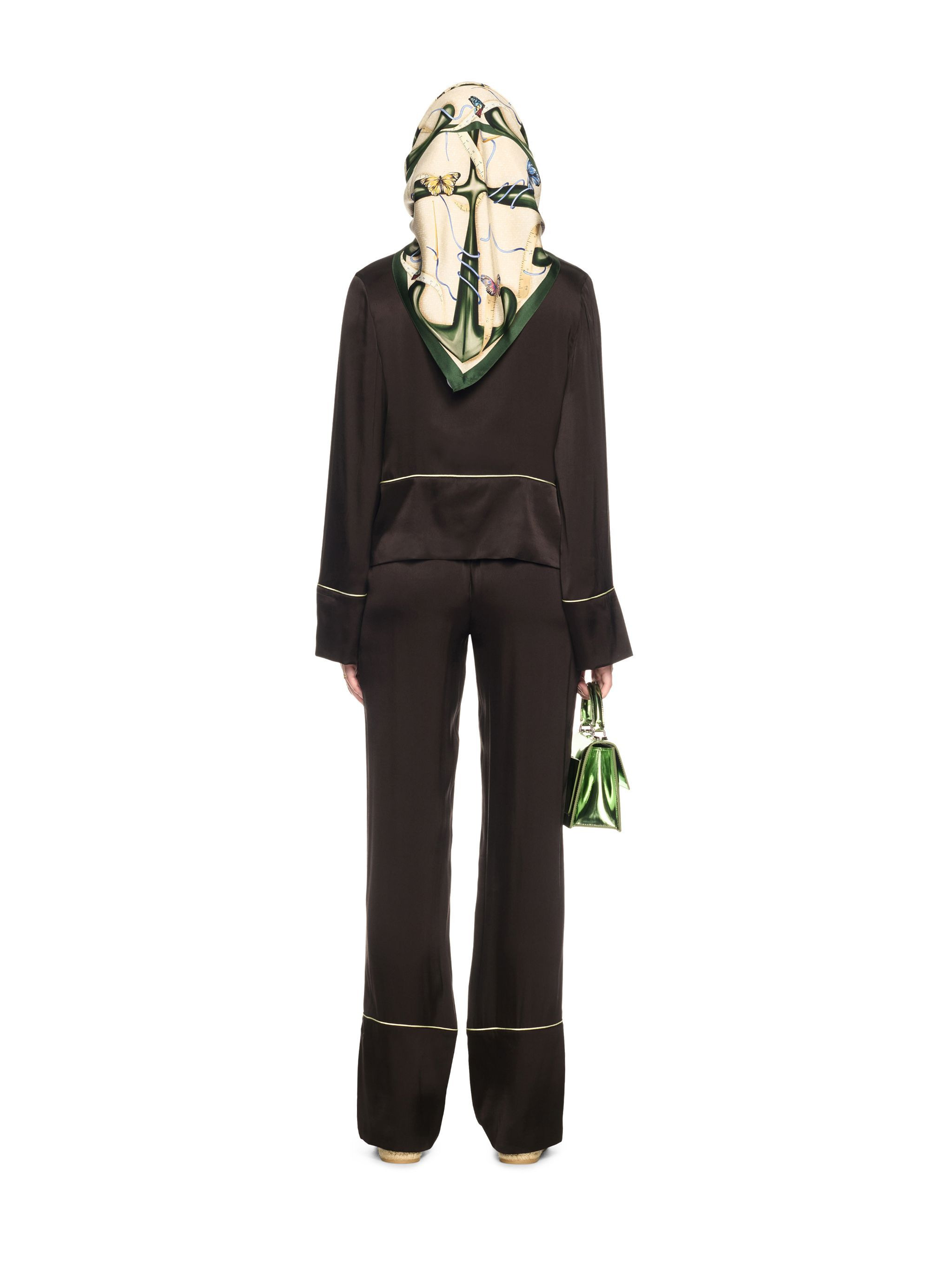 Chocolate Satin Pajama Shirt - 4
