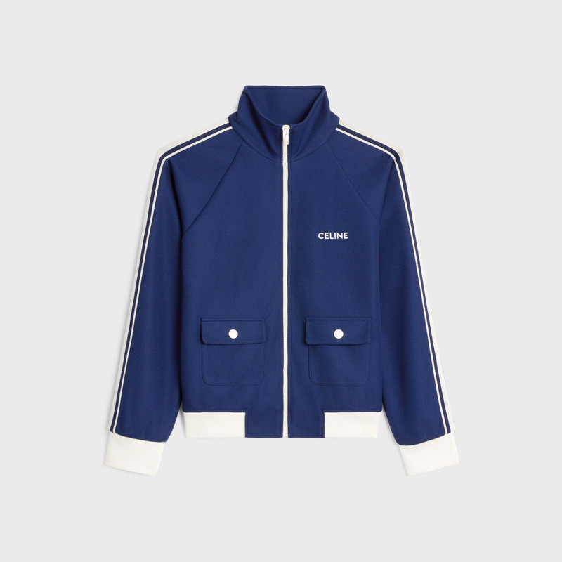 cropped tracksuit jacket in texturized jersey 1