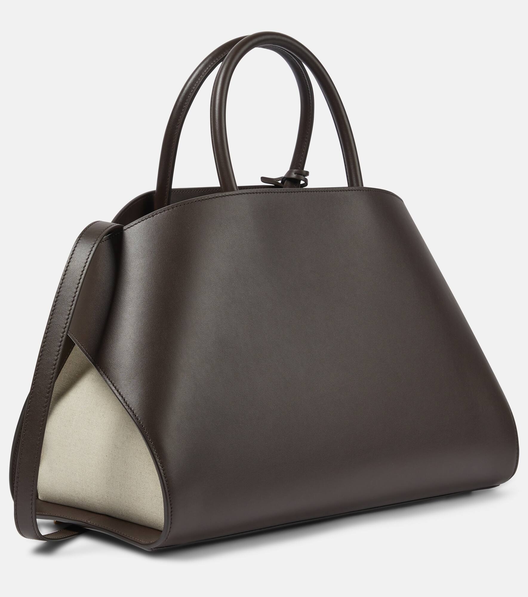 Hug Medium canvas and leather tote bag - 4