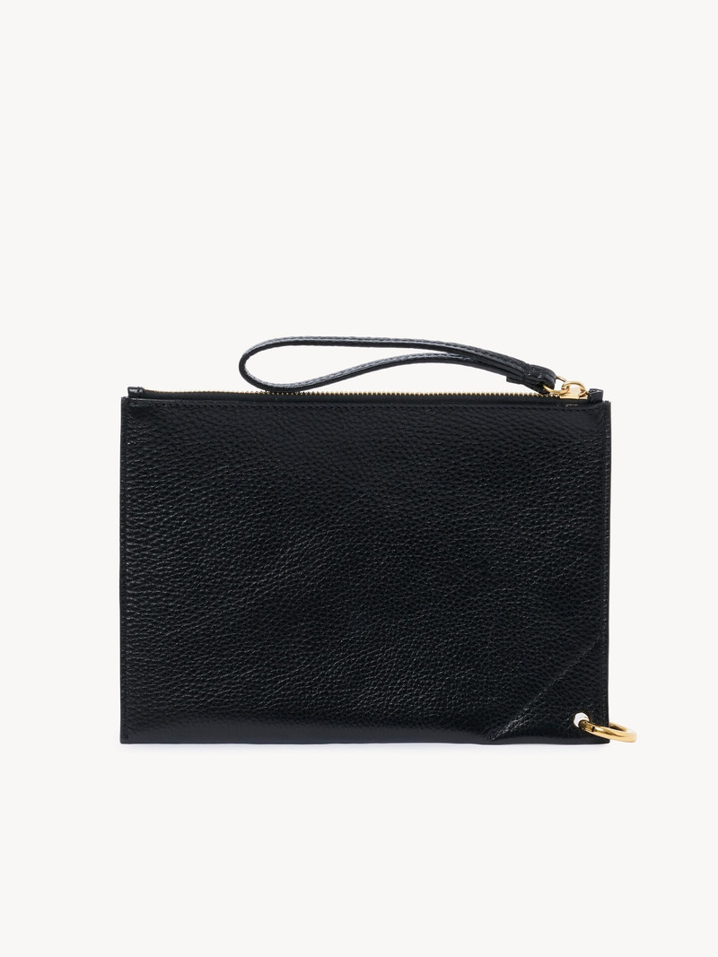 Chloé CHLOÉ SPIN ZIPPED POUCH IN GRAINED LEATHER outlook