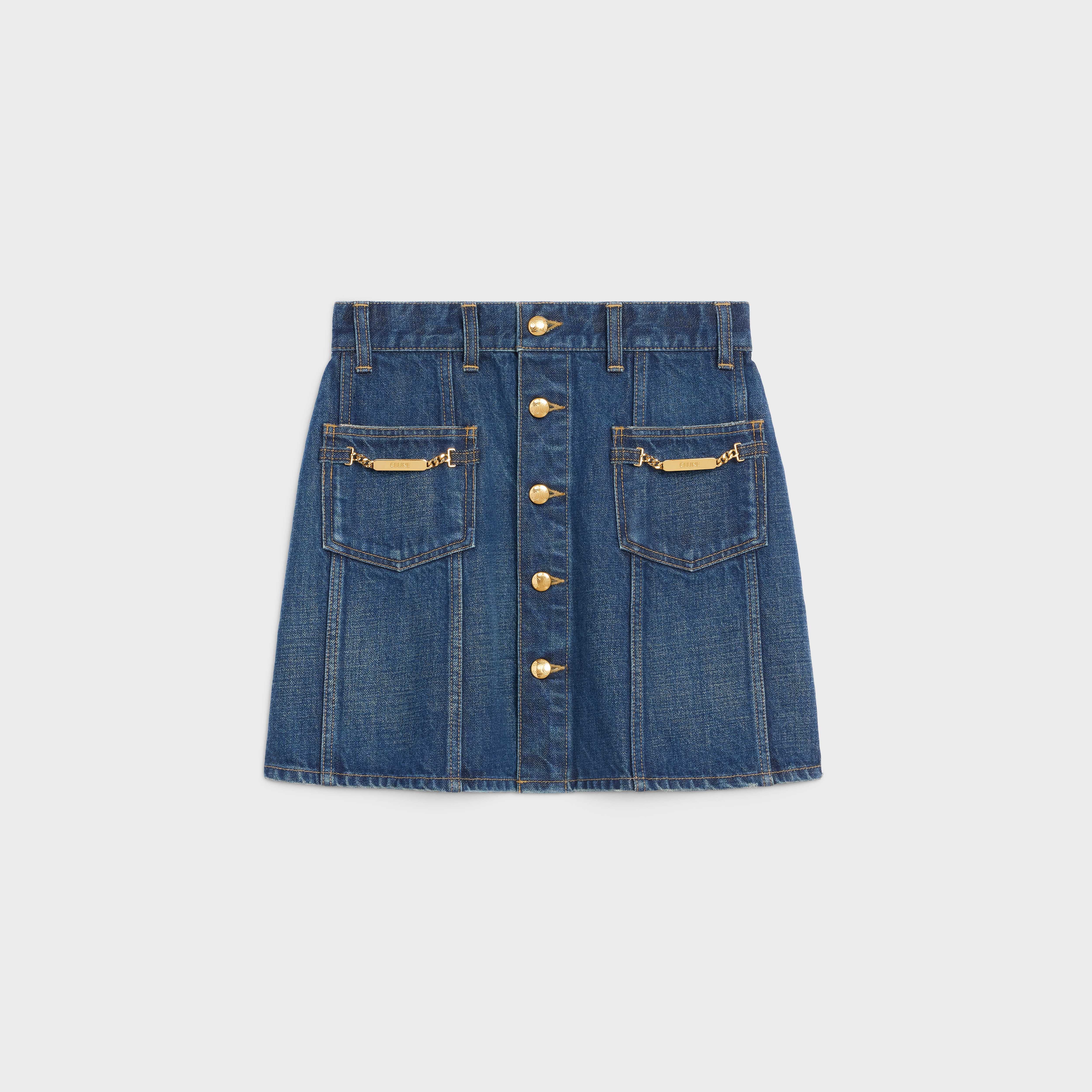 SKIRT IN DARK UNION WASH DENIM - 1
