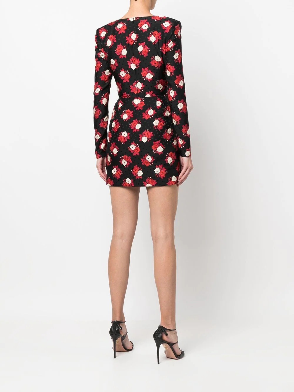 plunging V-neck mini dress - 4