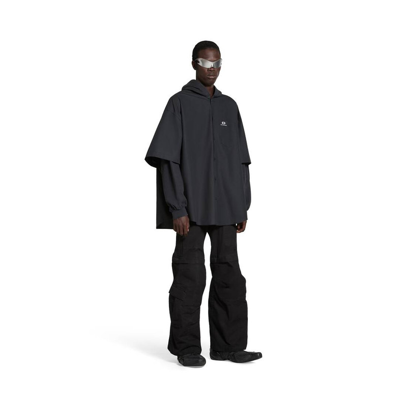 BALENCIAGA Men's Unity Sports Icon Patched Shirt Large Fit in Black outlook