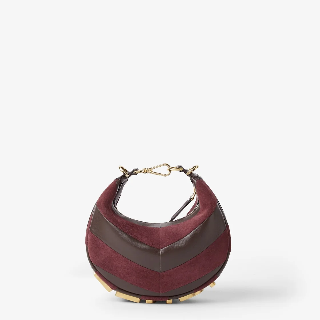 Fendigraphy Mini Mini-bag in leather and suede with two-tone inlay - 1