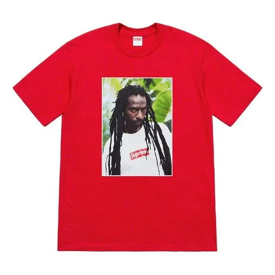대 SS19 Buju Banton 티 레게 문자 인쇄 짧은 소매 Unisex 레드 SUP-SS19-10481 - 1