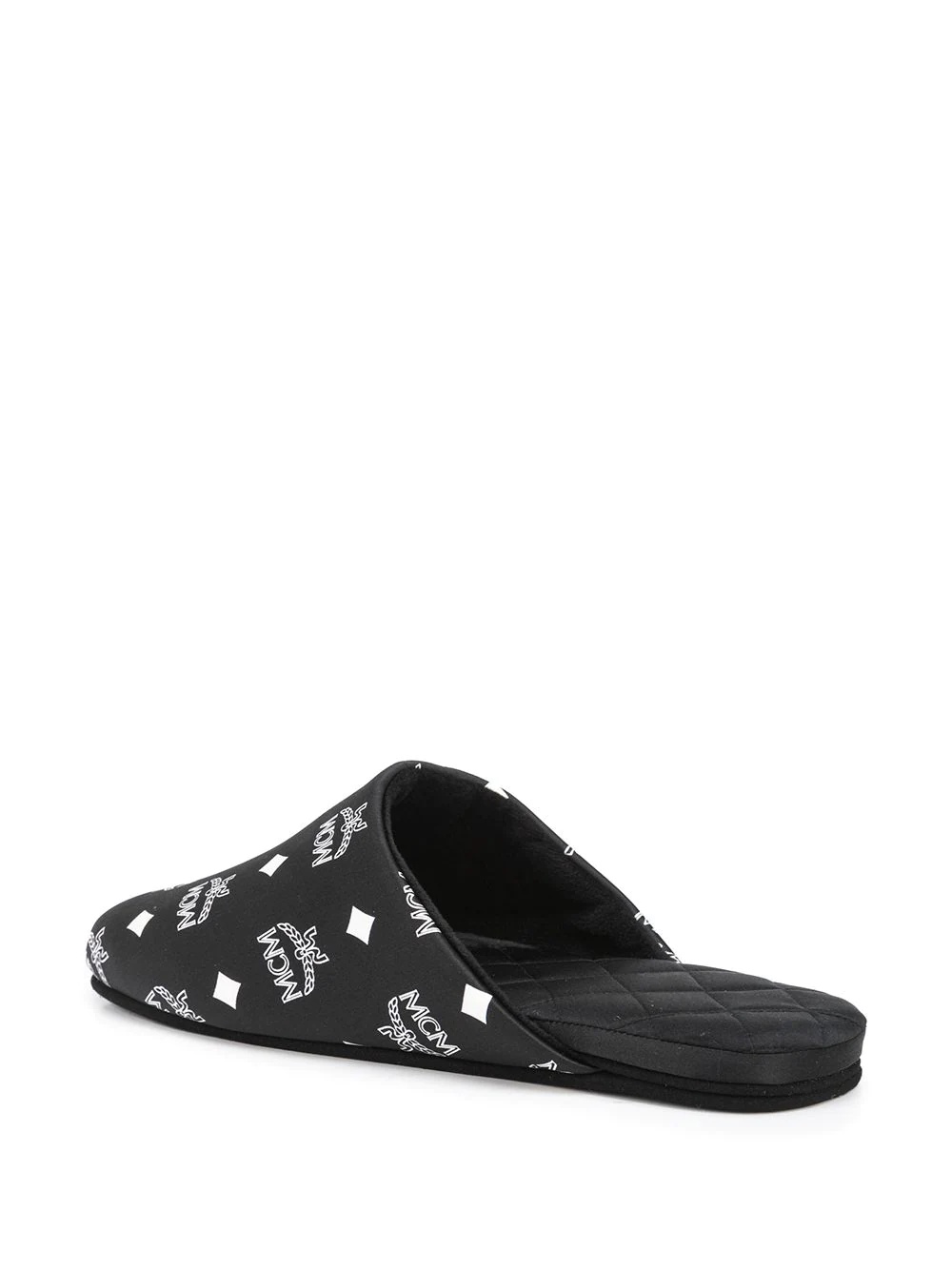 monogram silk satin slippers - 3