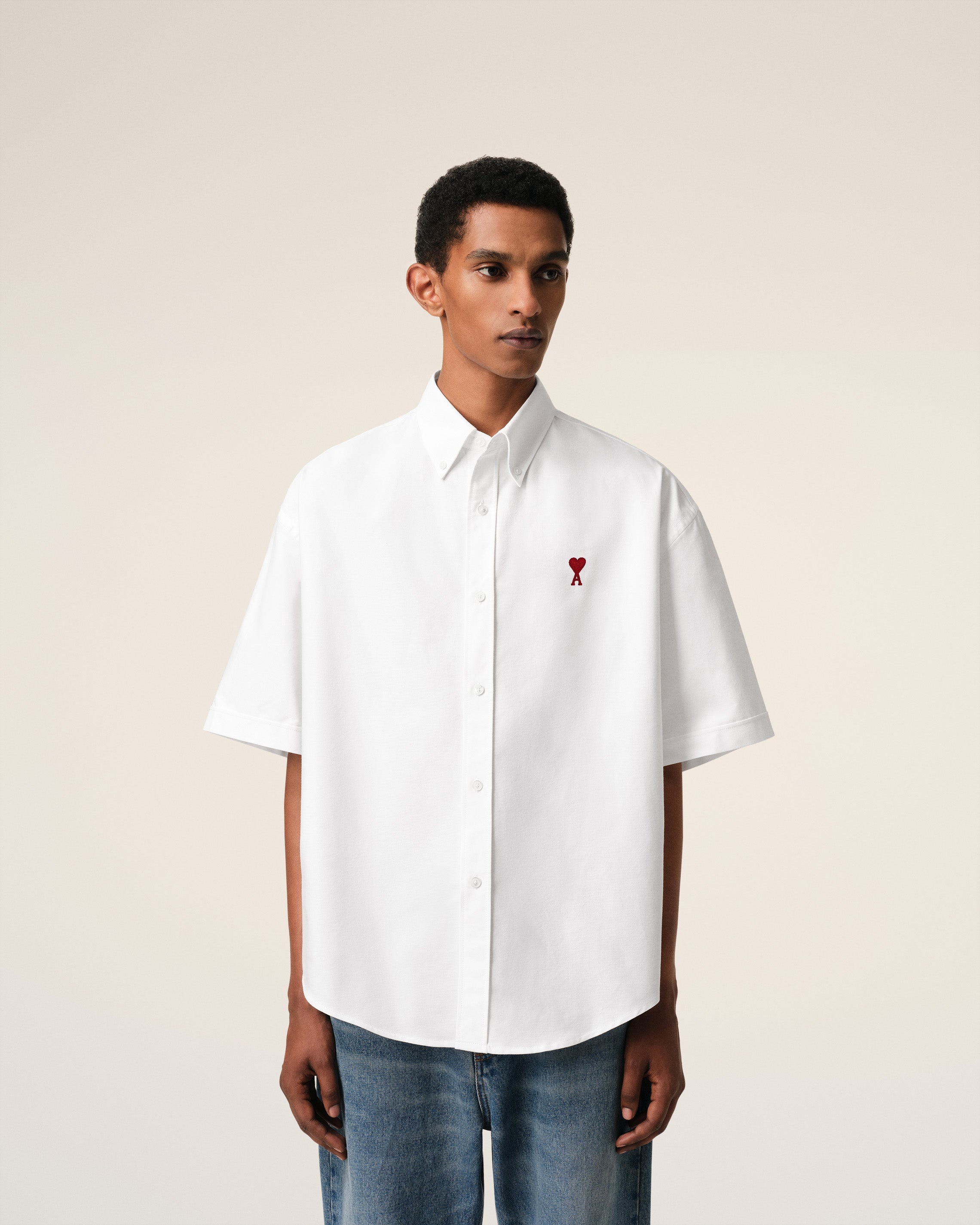 WHITE COTTON BOXY FIT SHORT SLEEVES SHIRT - 3