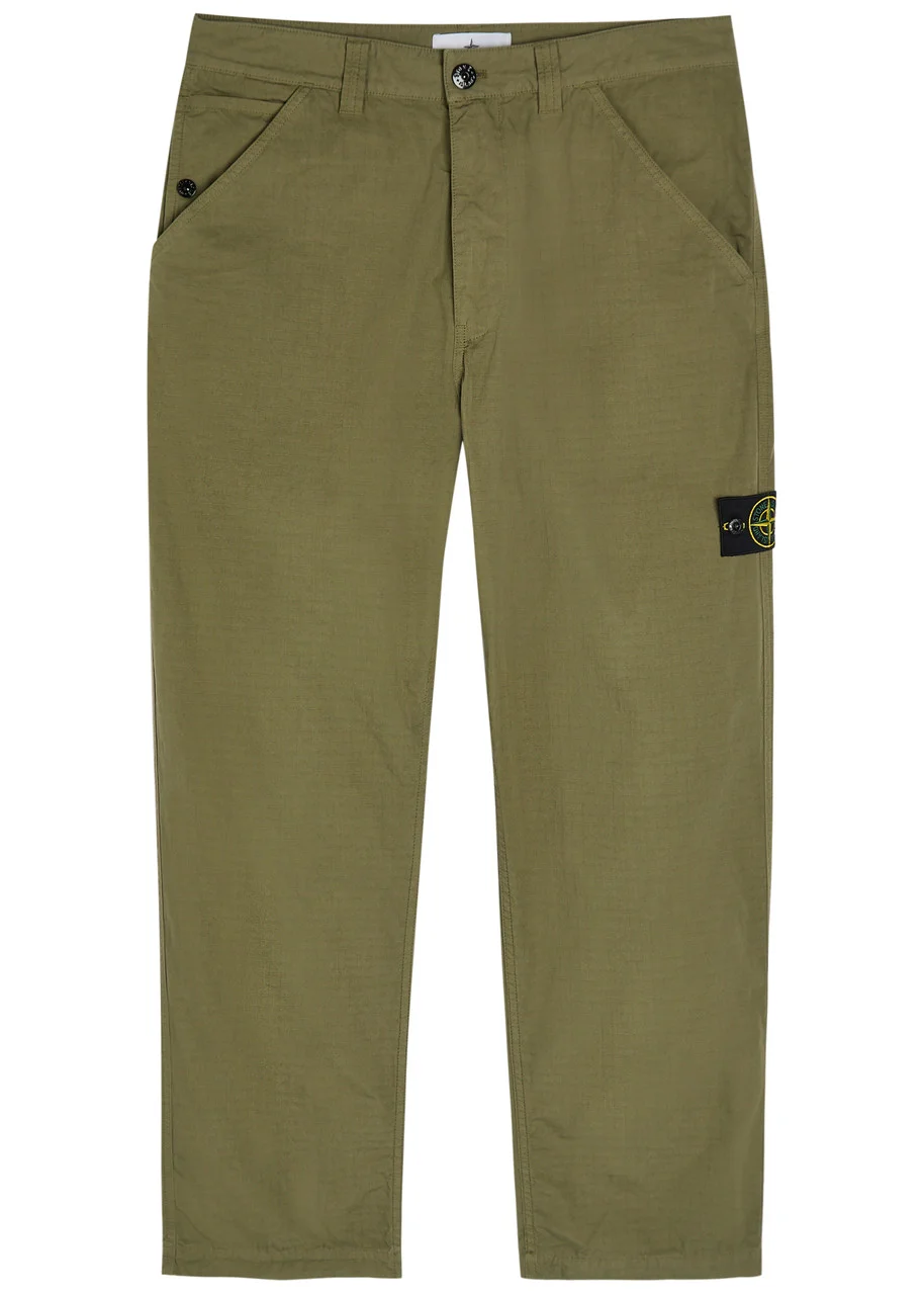 Stone Island Cotton Ripstop Straight-leg Cotton Trousers - 1