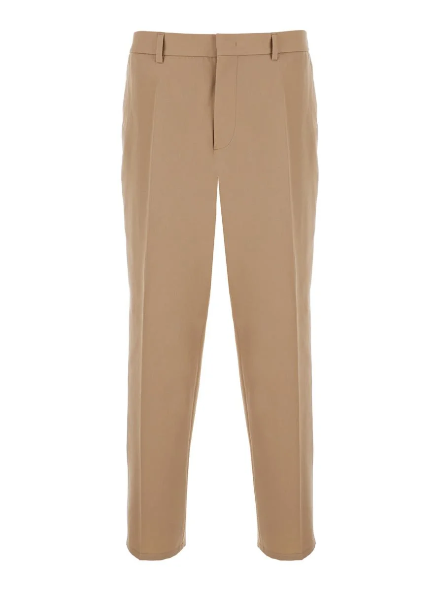 Jil Sander Beige Pants With Elastic Waistband In Wool Man - 1