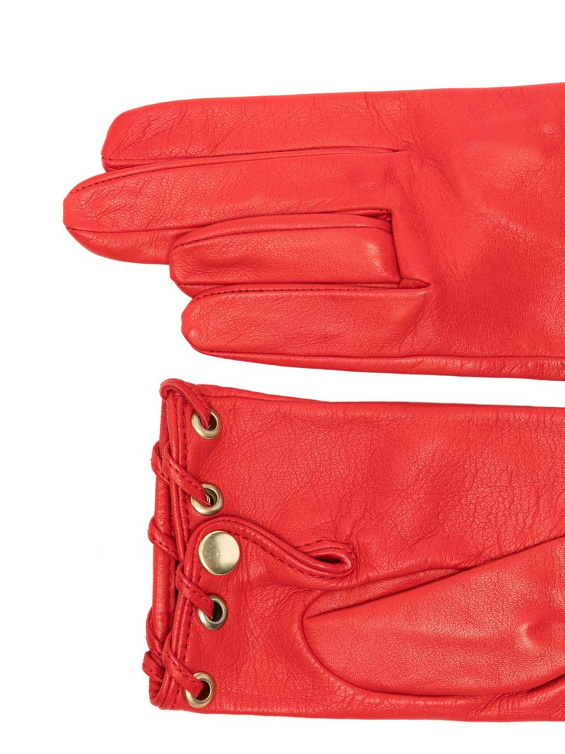 lace-detail leather gloves 3