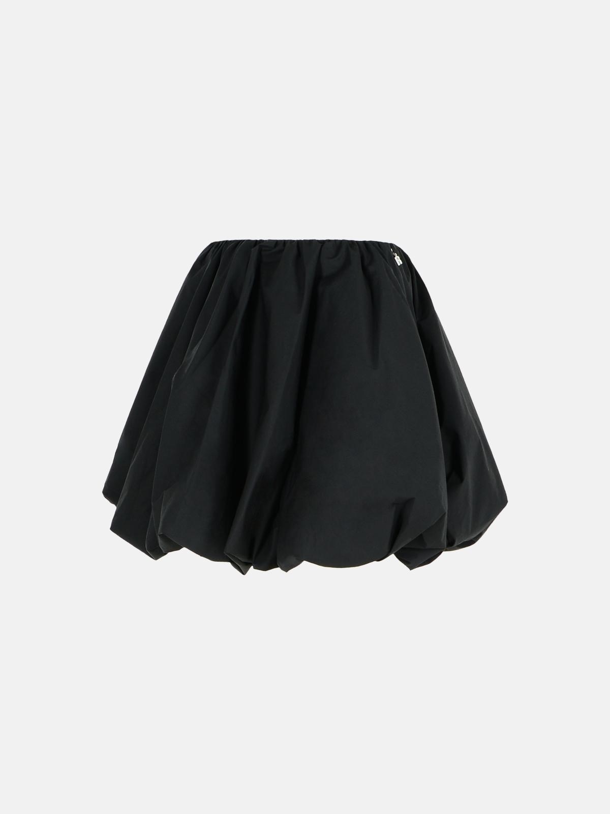 'BALLOON' BLACK COTTON MINISKIRT - 2