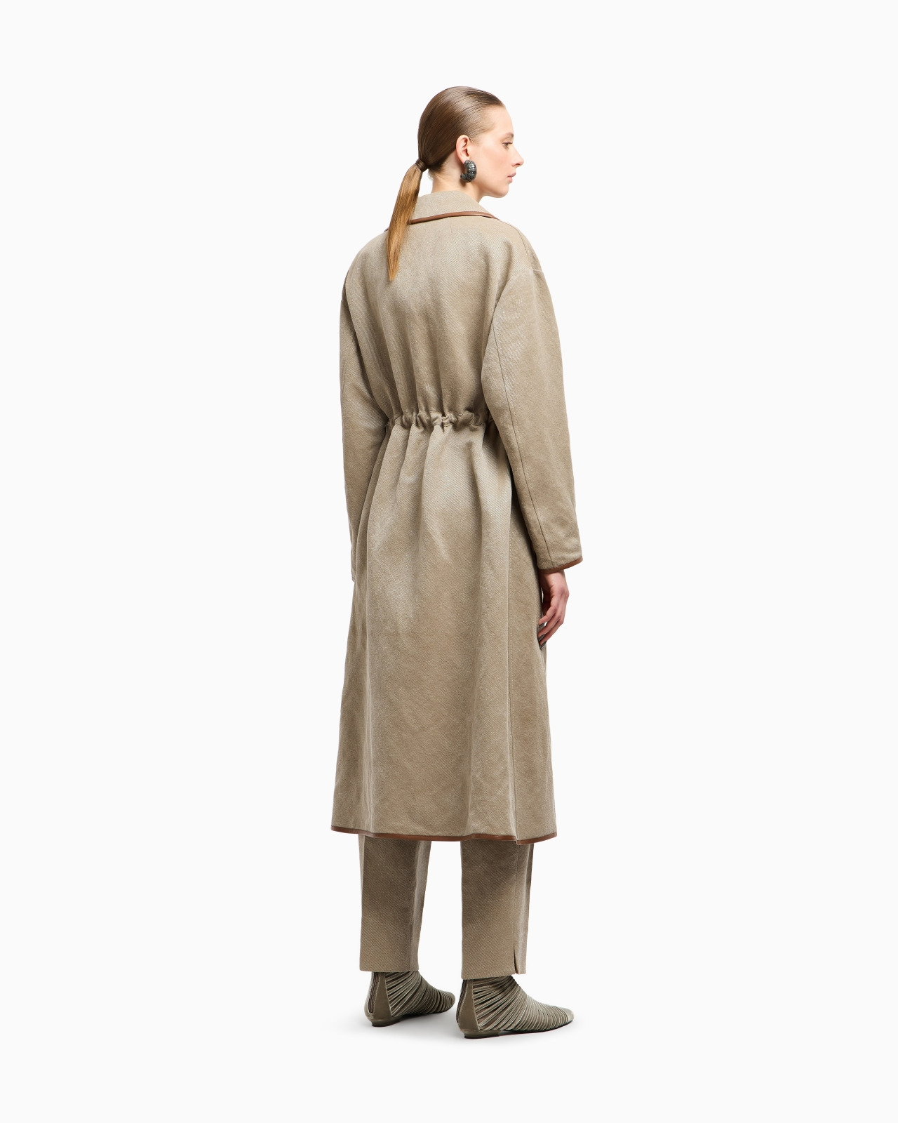 HEMP, VISCOSE AND COTTON CAVALRY TRENCH COAT - 3