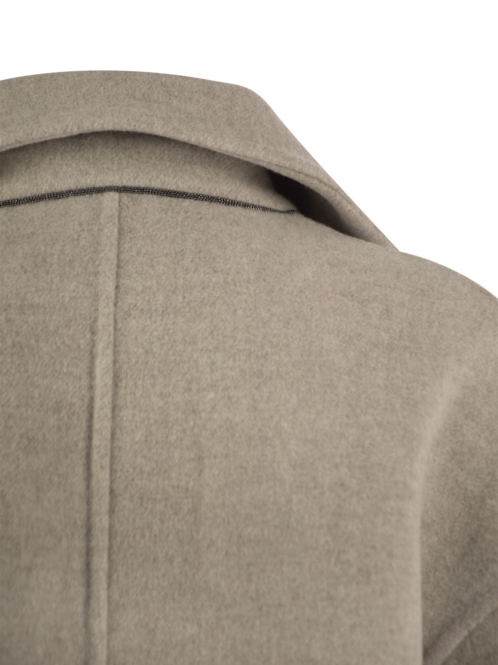Brunello Cucinelli Women Double-Breasted Wool And Cashmere Short Coat - 4