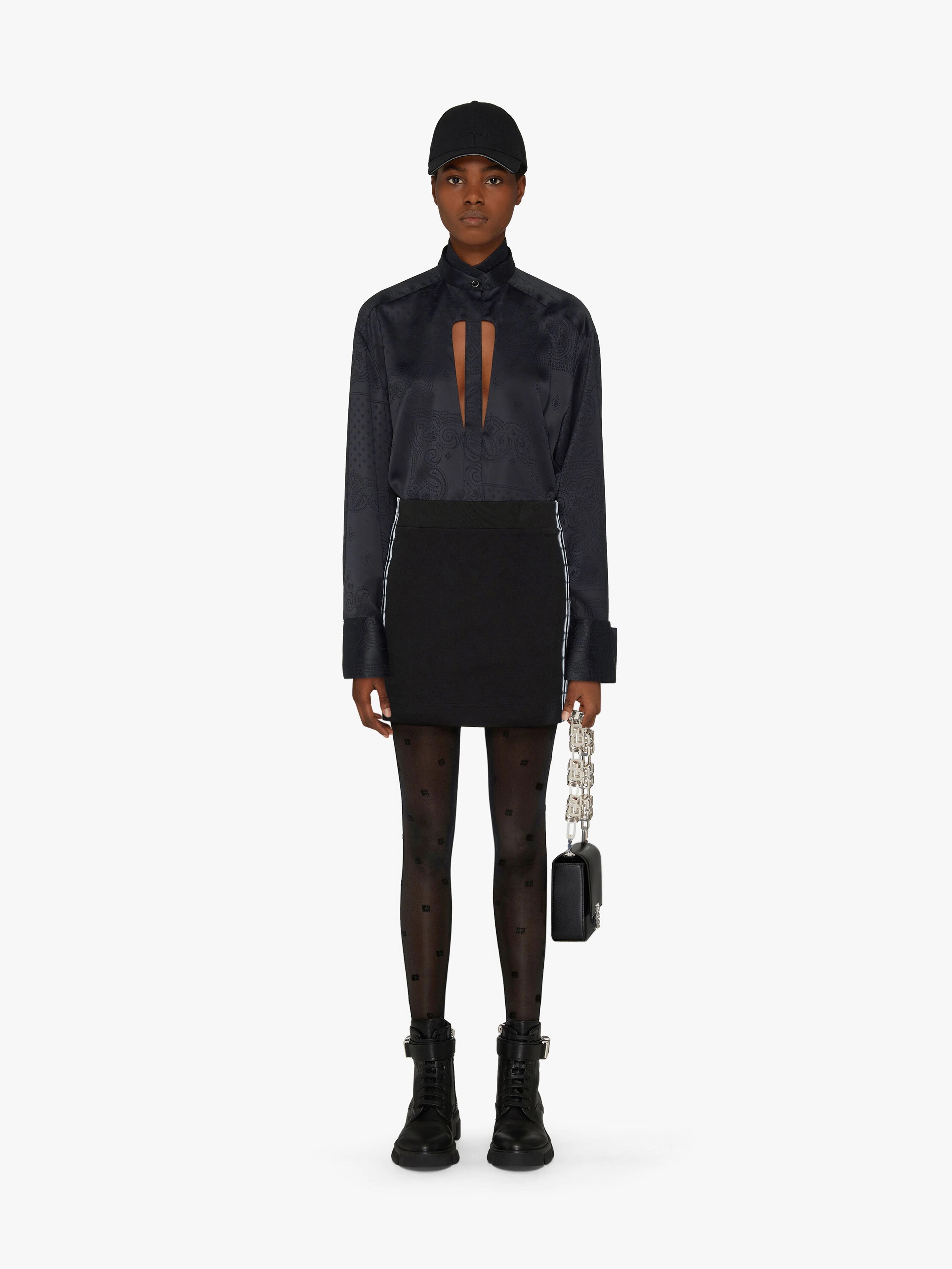 GIVENCHY MINI SKIRT WITH TAG EFFECT 4G WEBBING - 2