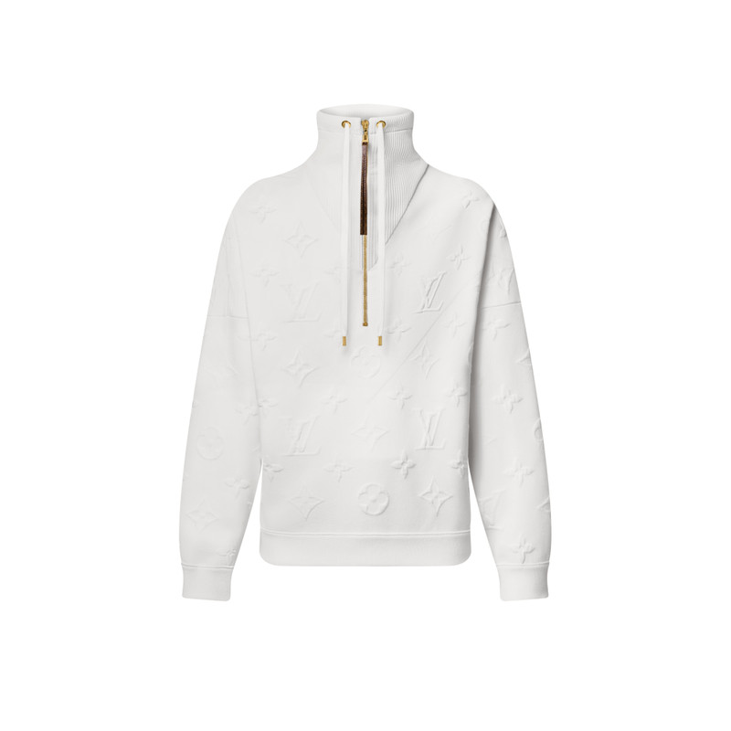 3D Monogram Ribbed Neck Sweater 1