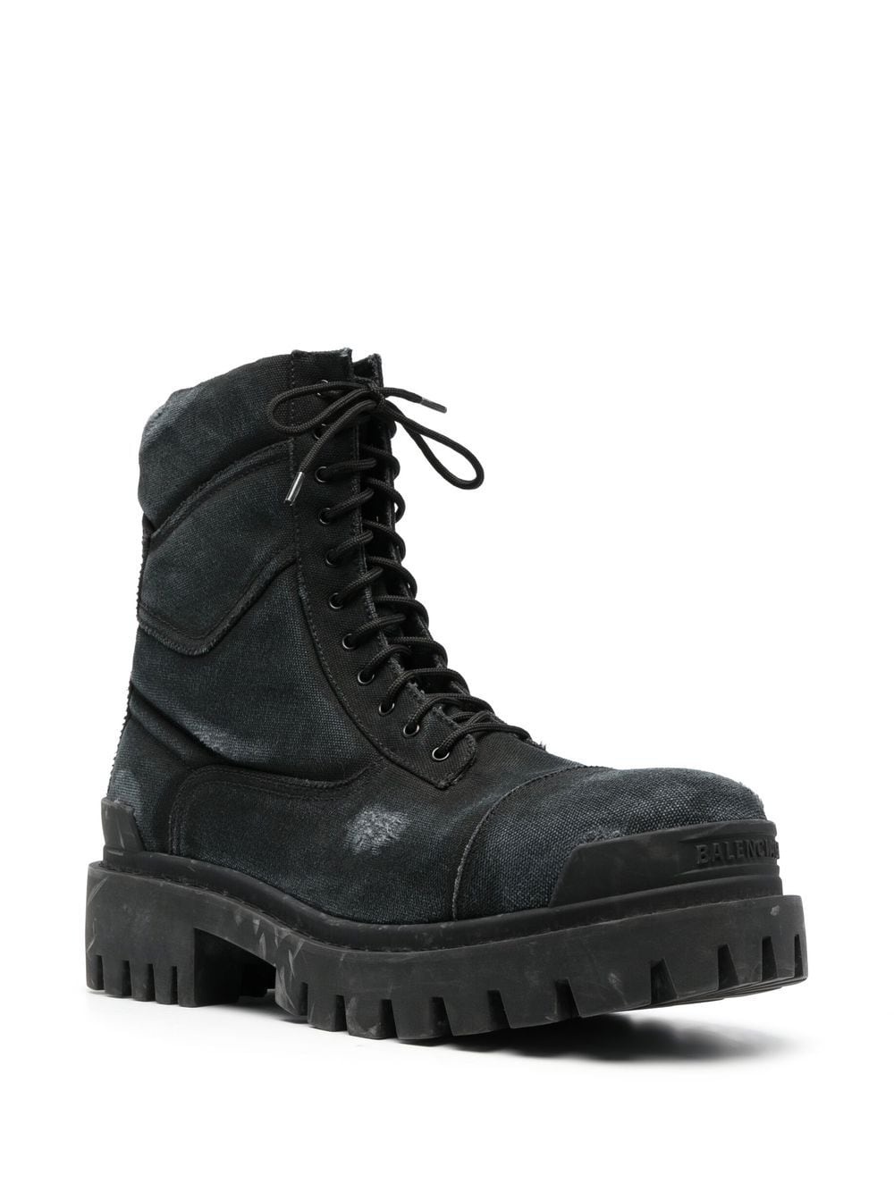 worn-effect combat boots - 2