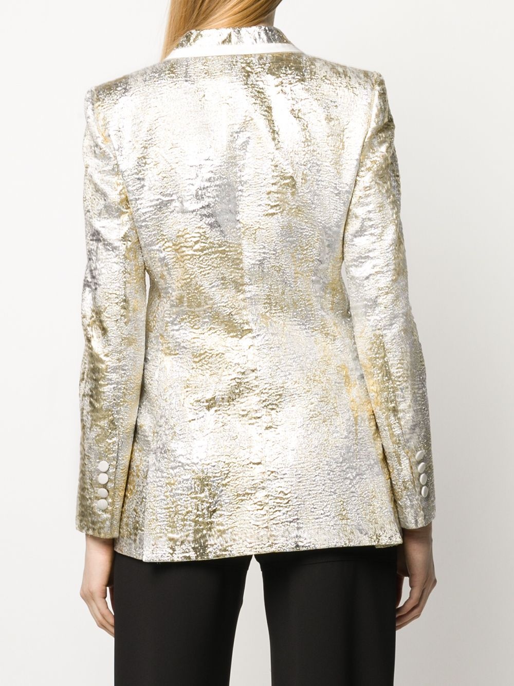 metallic textured blazer - 4