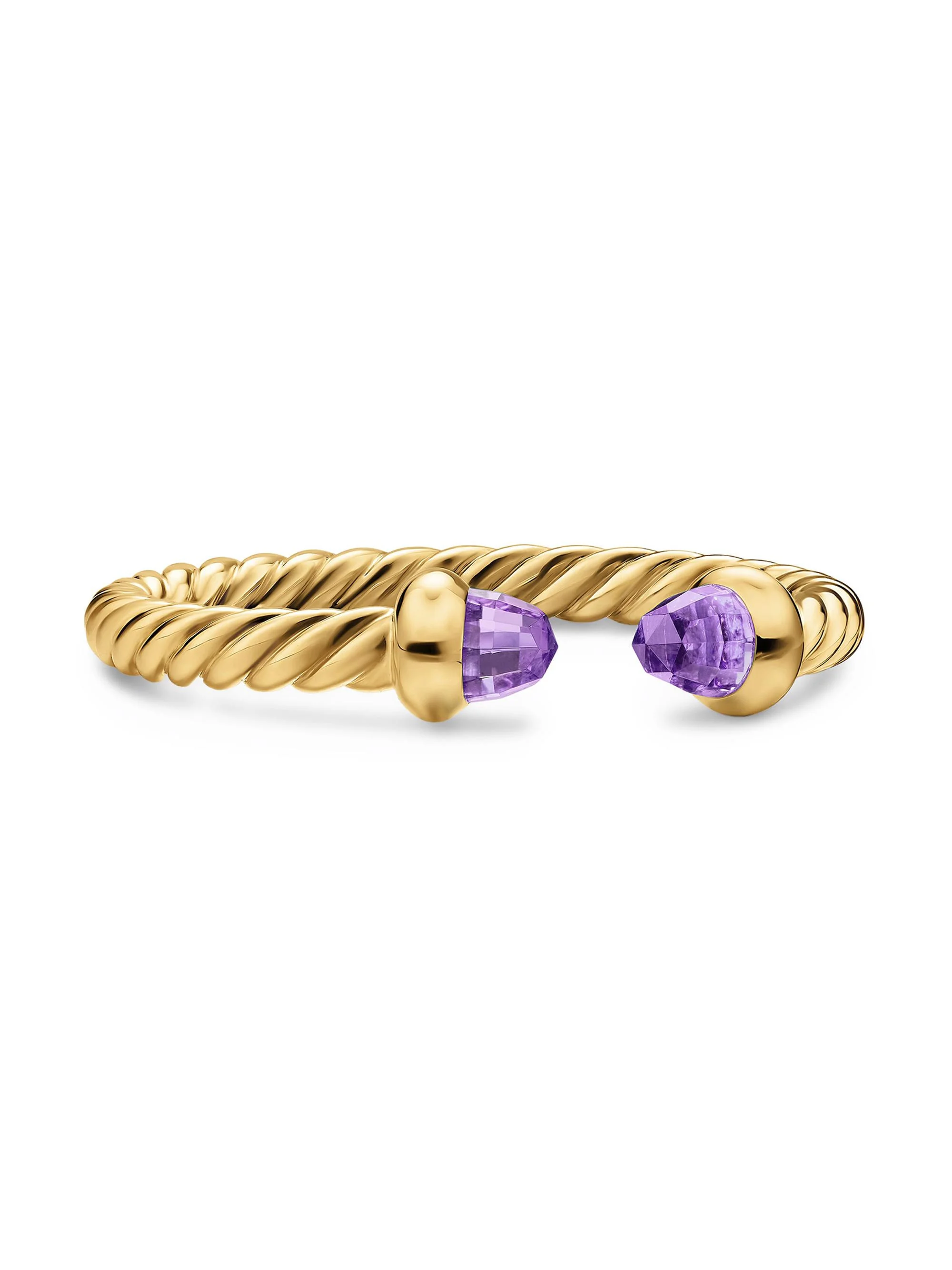 Women's Micro Cablespira Flex Open Ring in 18K Yellow Gold - Amethyst - 1