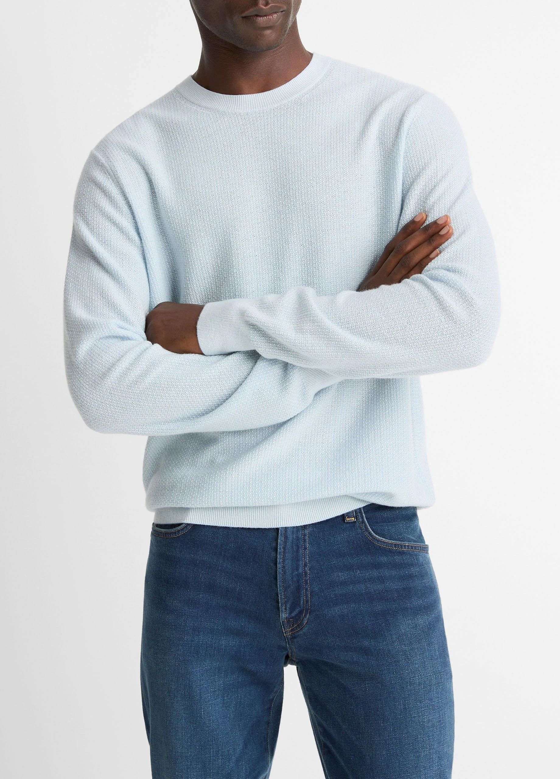 Geo-Jacquard Wool-Blend Crew Neck Sweater - 1