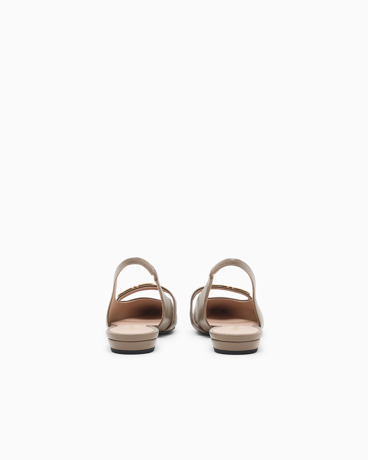 NAPPA-LEATHER SLINGBACK BALLERINAS WITH EAGLE PLATE - 4