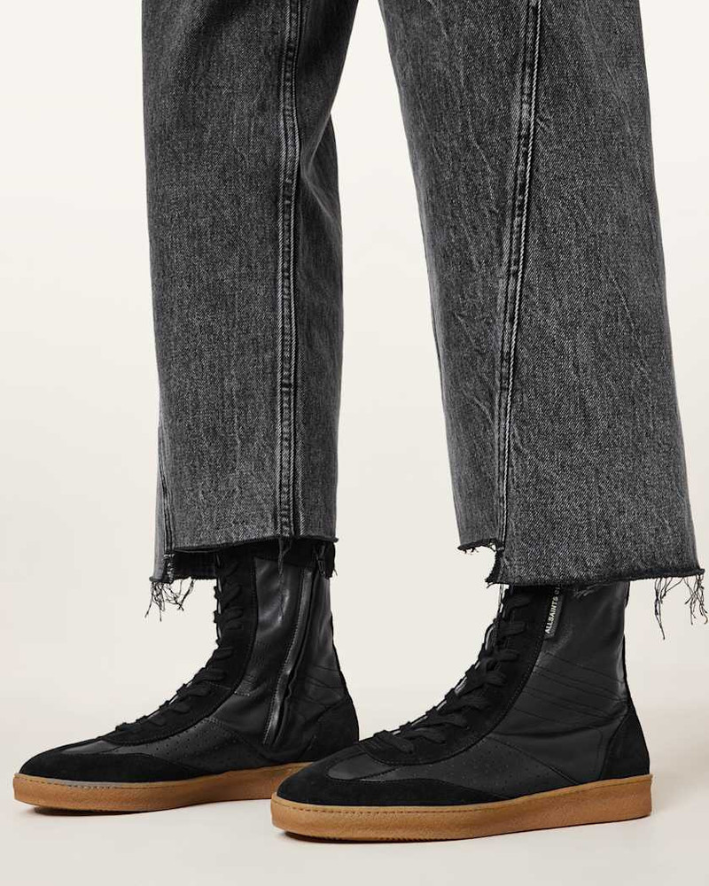 ALLSAINTS LOUISE LEATHER HIGH TOP SNEAKERS outlook