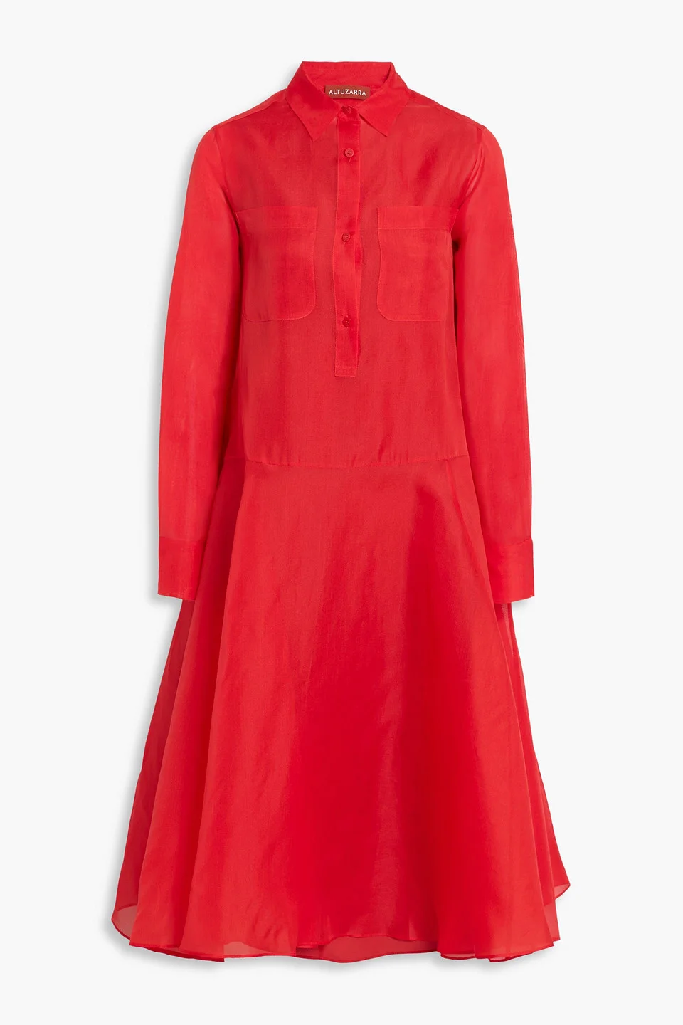 Silk-organza midi shirt dress - 1