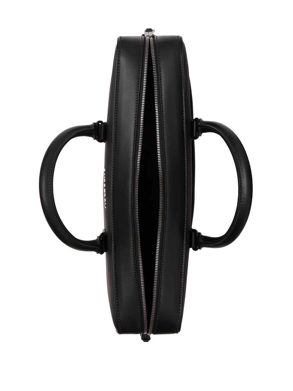 Check-print leather briefcase - 4