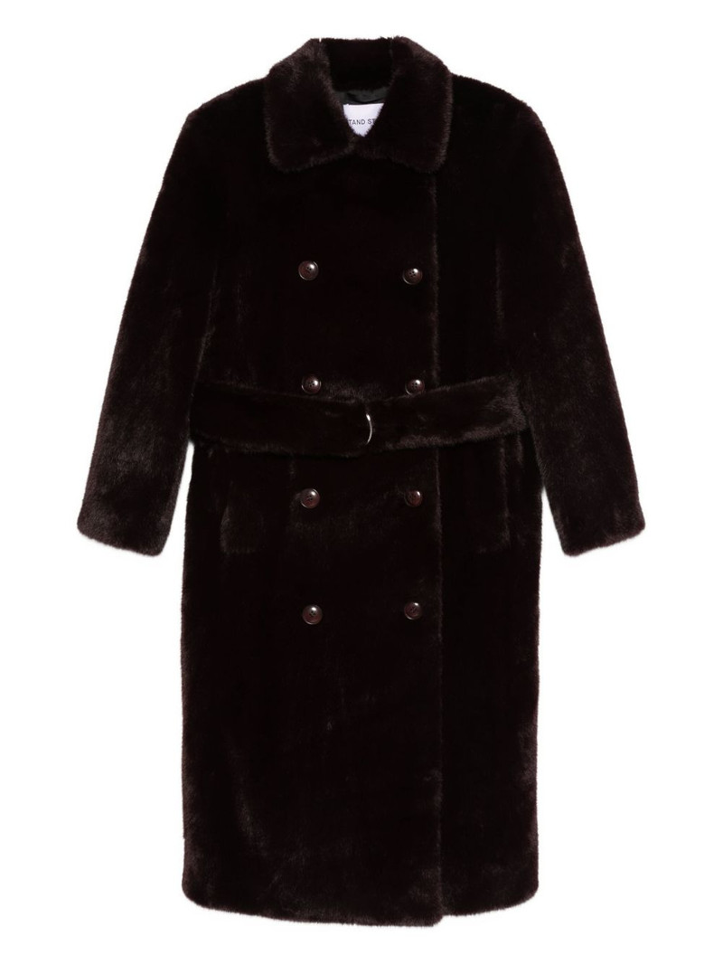 button belted-waist coat 1