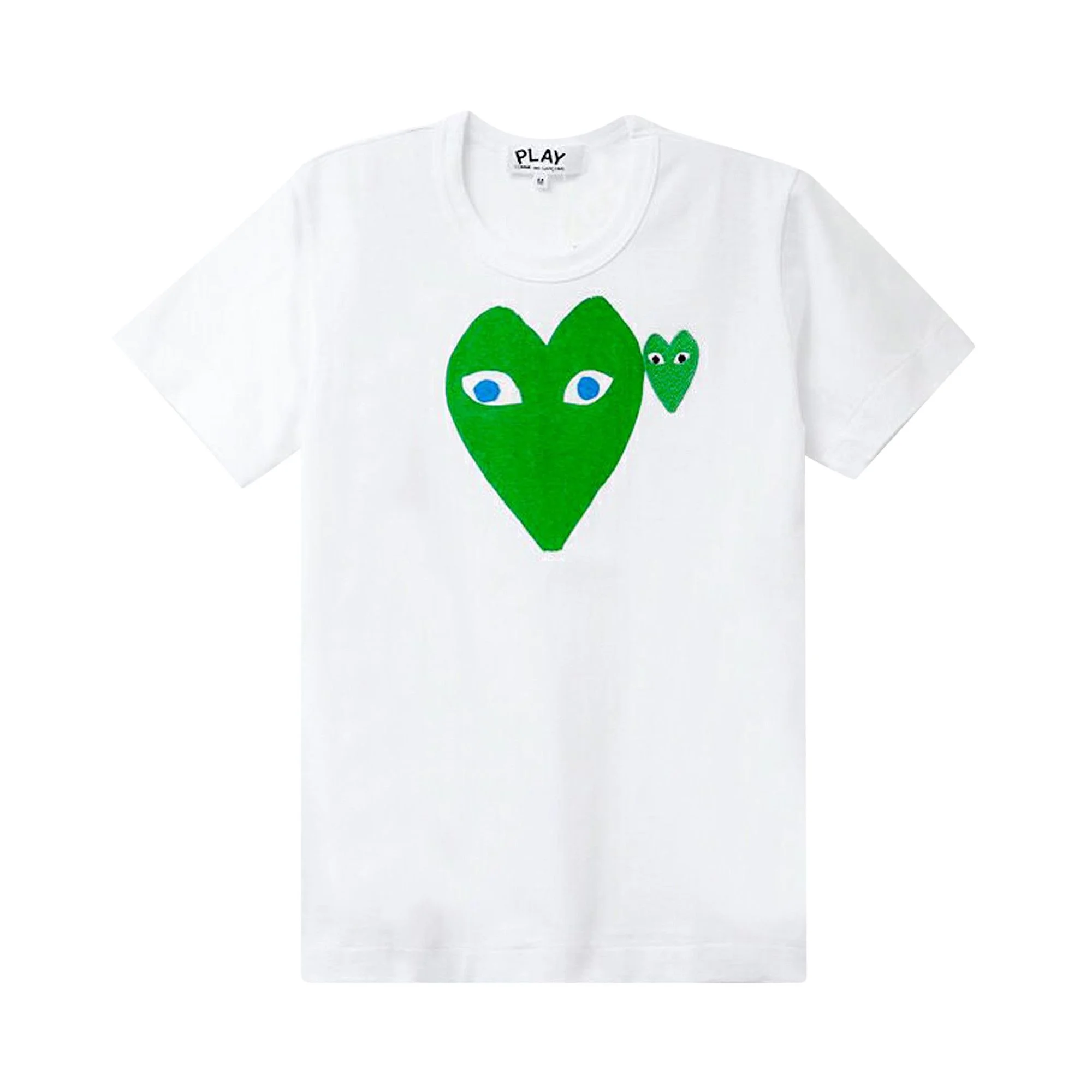 Comme des Garçons PLAY Blue Eyed Green Heart Tee 'White' - 1