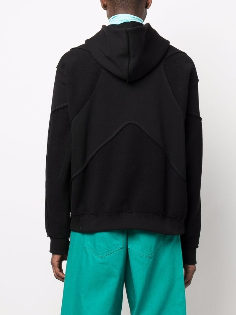 piped melange hoodie - 5