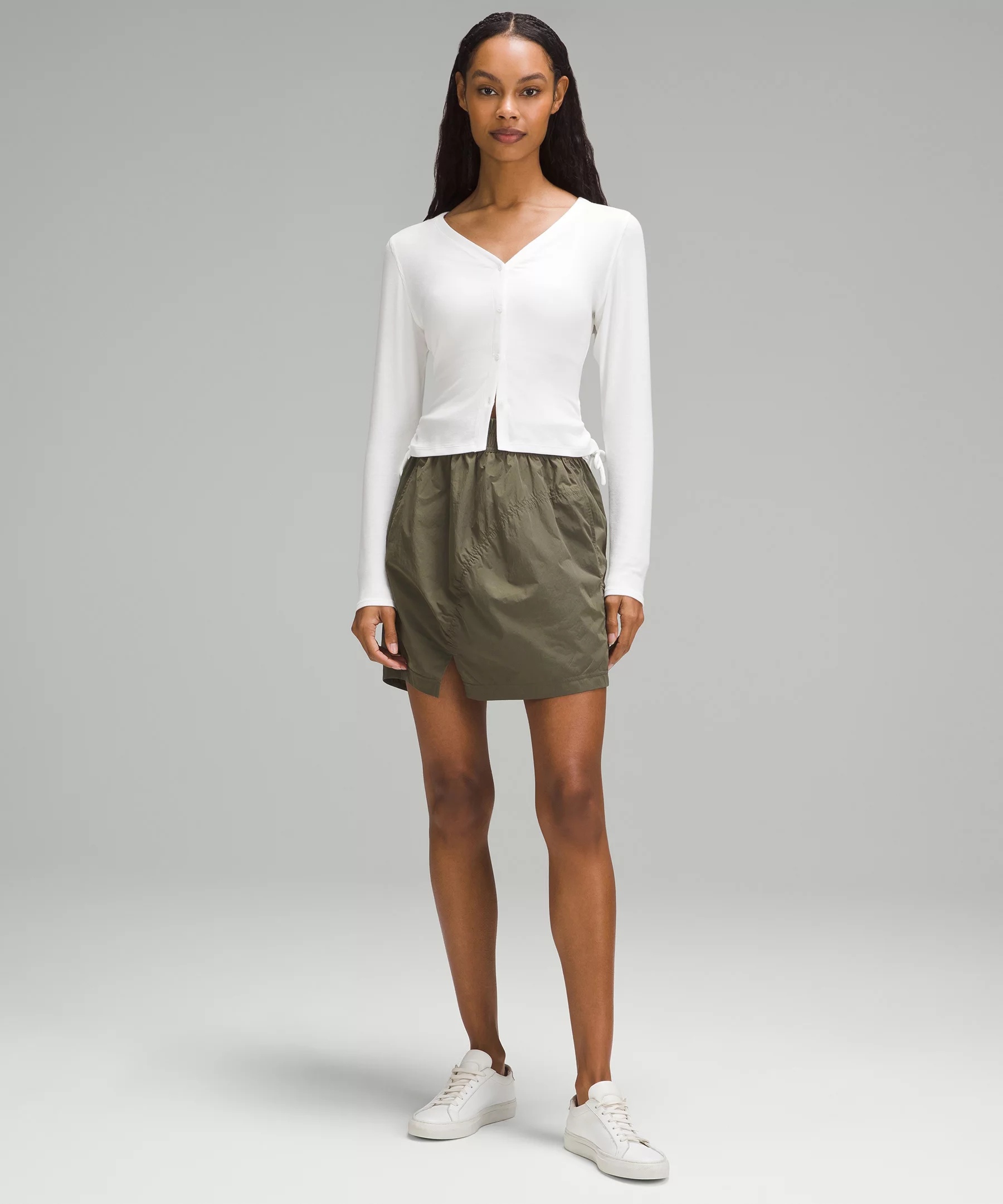 High-Rise Ruched Mini Skirt - 2