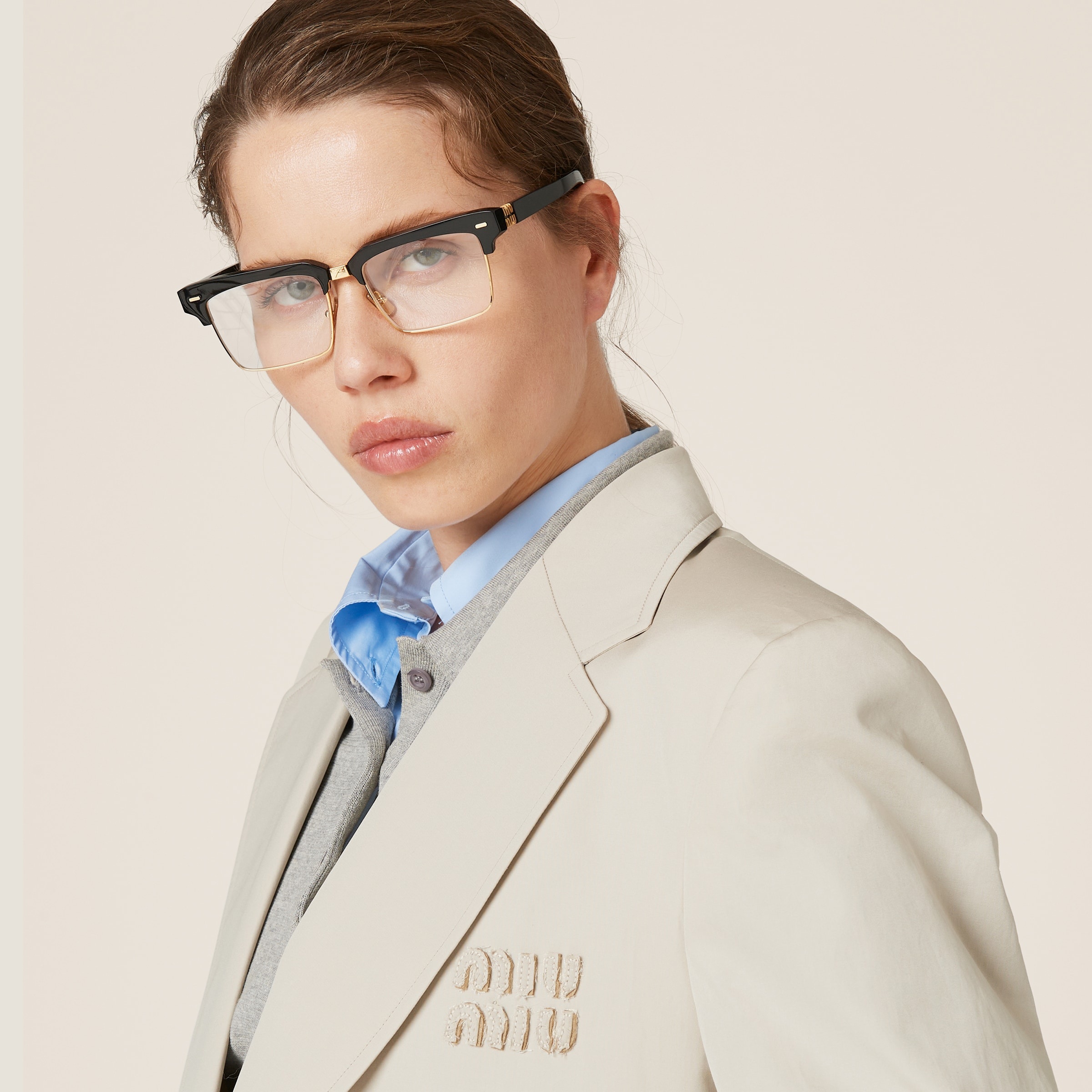 Single-breasted poplin jacket - 5