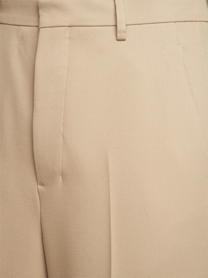 Wide wool gabardine pants - 5