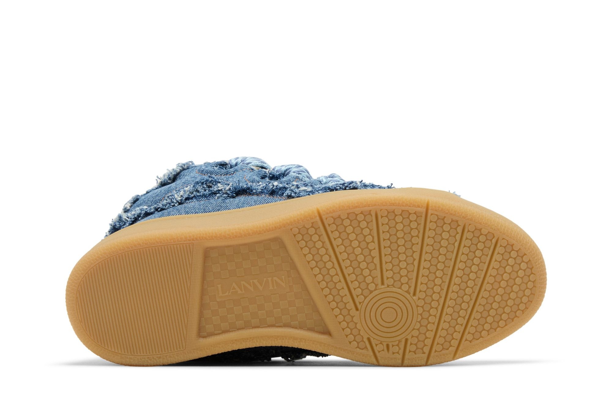 Lanvin Curb Sneakers 'Frayed Denim' - 4