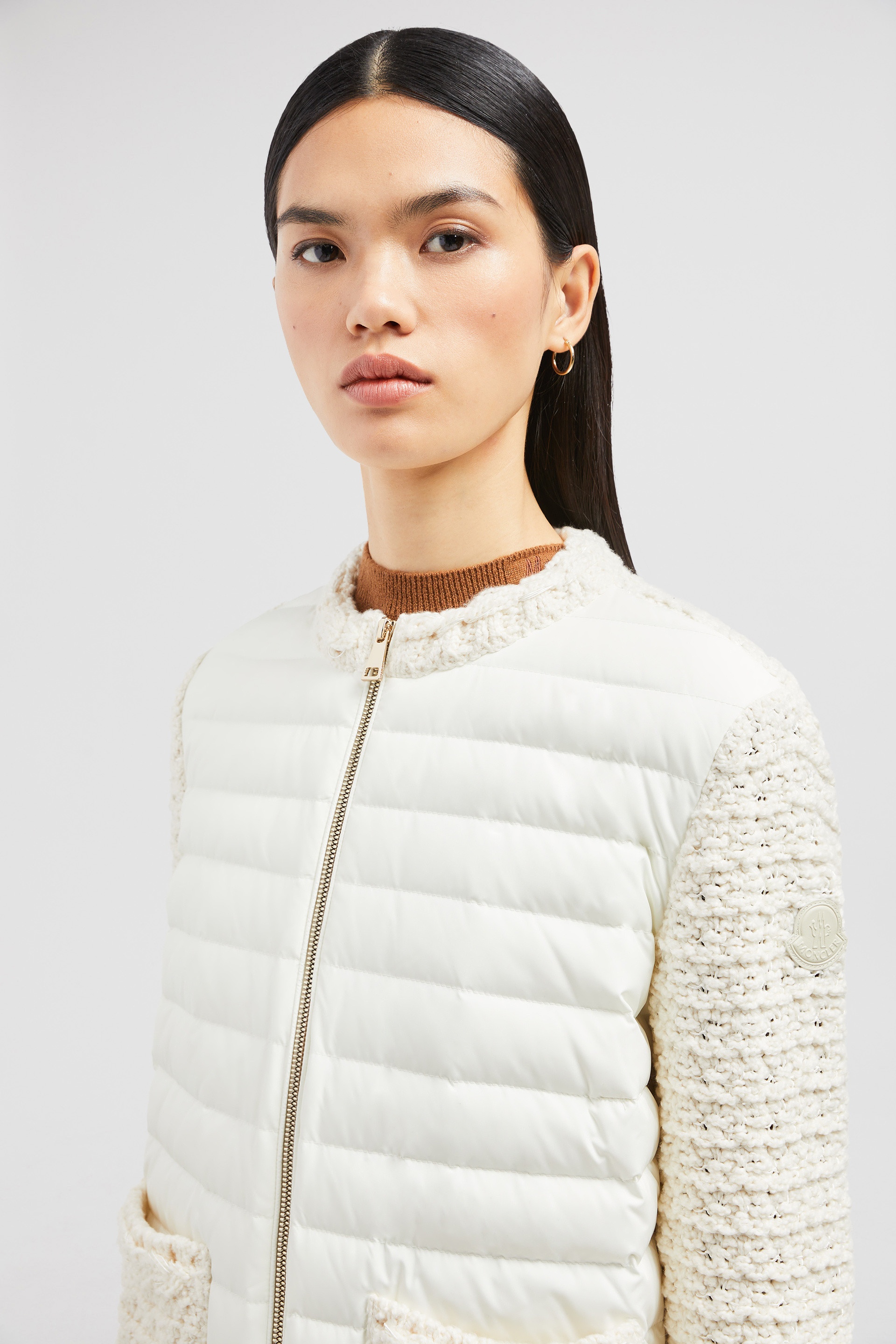 Padded Cotton Zip-Up Cardigan - 4