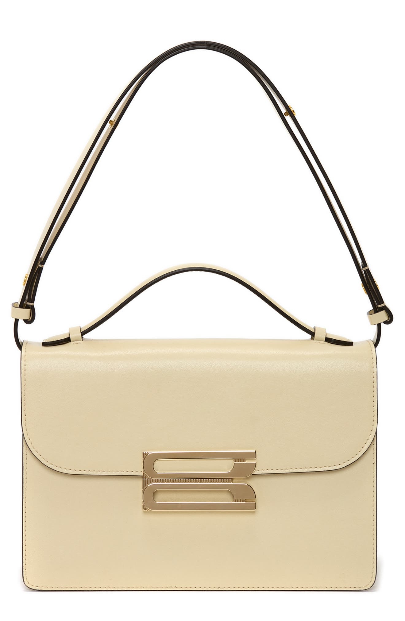 Victoria Beckham Dorian Grained Leather Shoulder Bag in Ivory at Nordstrom - 1