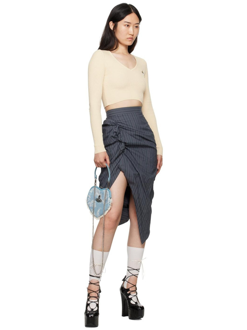 Vivienne Westwood Off-White Bea Cropped V-Neck Sweater outlook