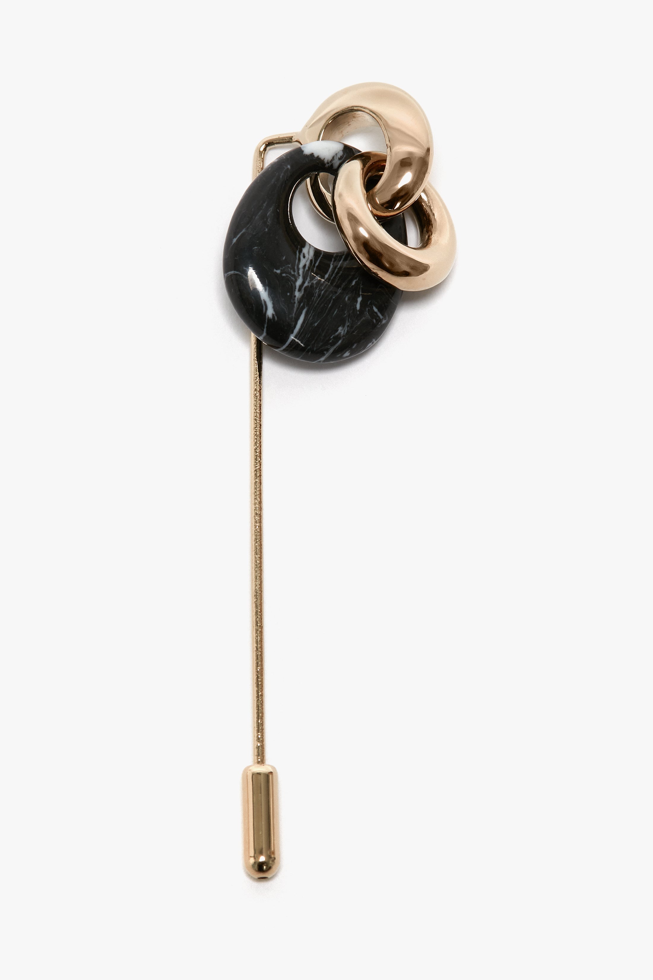 Exclusive Resin Charm Brooch In Light Gold-Black 2