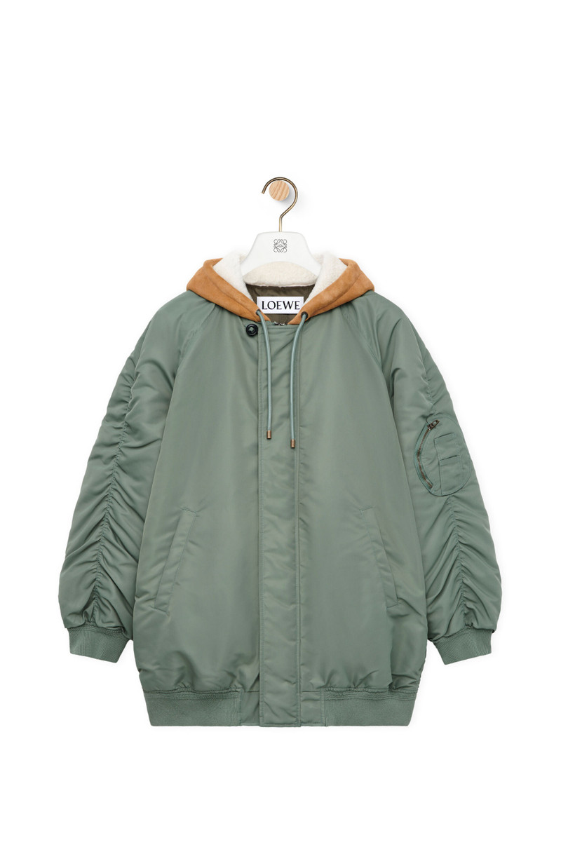 Hooded bomber jacket in nylon 1