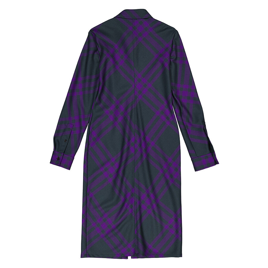 Burberry Long Sleeved Checked Wool Shirt Dress - 7