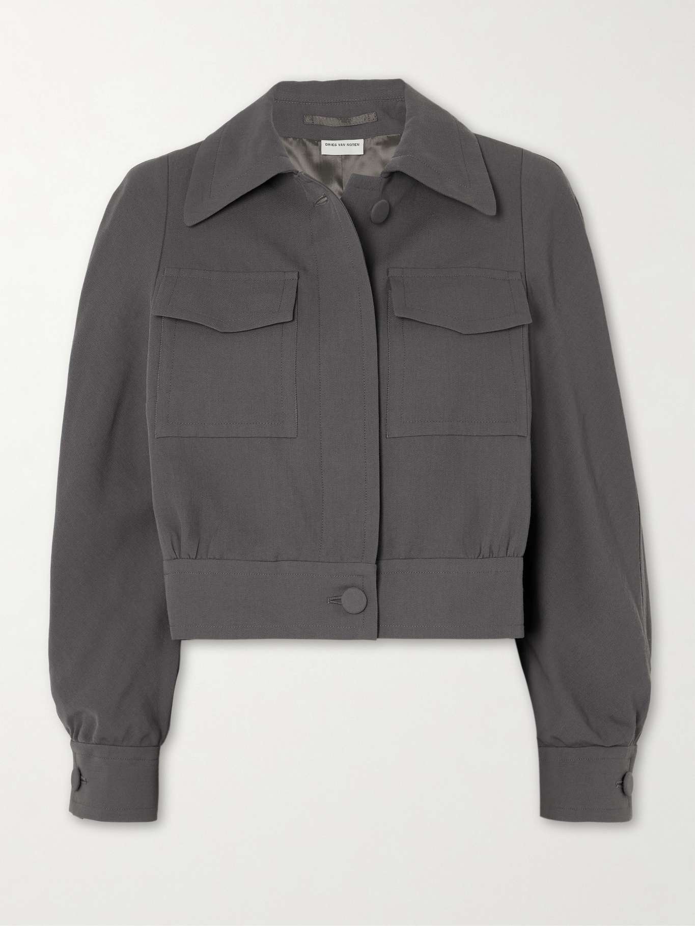 Cropped wool-blend jacket - 1