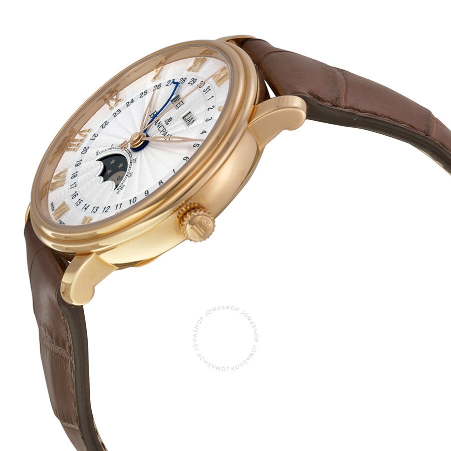 Blancpain Villeret Moonphase & Complete Calendar Automatic Oplaine Dial Brown Leather Men's Watch 66 - 2